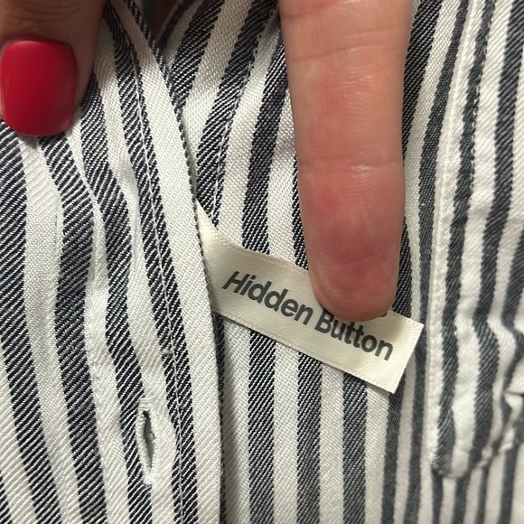 NWT Terra Sky STRIPED BUTTON FRONT SHIRT 2X - Picture 2 of 8